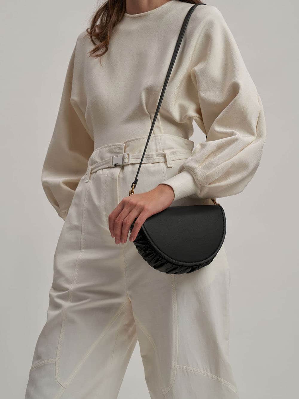 Women's chain handle half-moon bag in black – CHARLES & KEITH