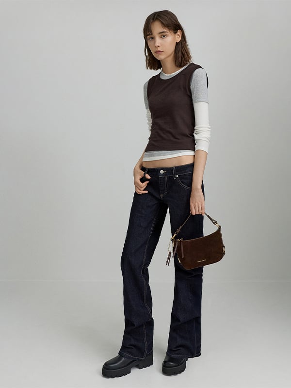 Espresso Brown Tatiana Tassel Hobo Bag - CHARLES & KEITH