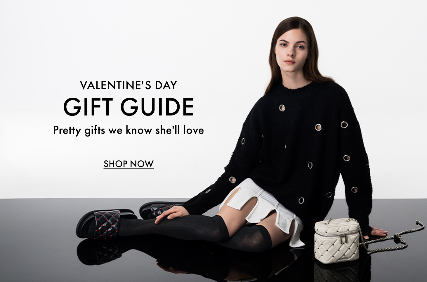 Women's chalk Nezu quilted heart-print bag and noir Dahlia heart-print Mary Janes - CHARLES & KEITH