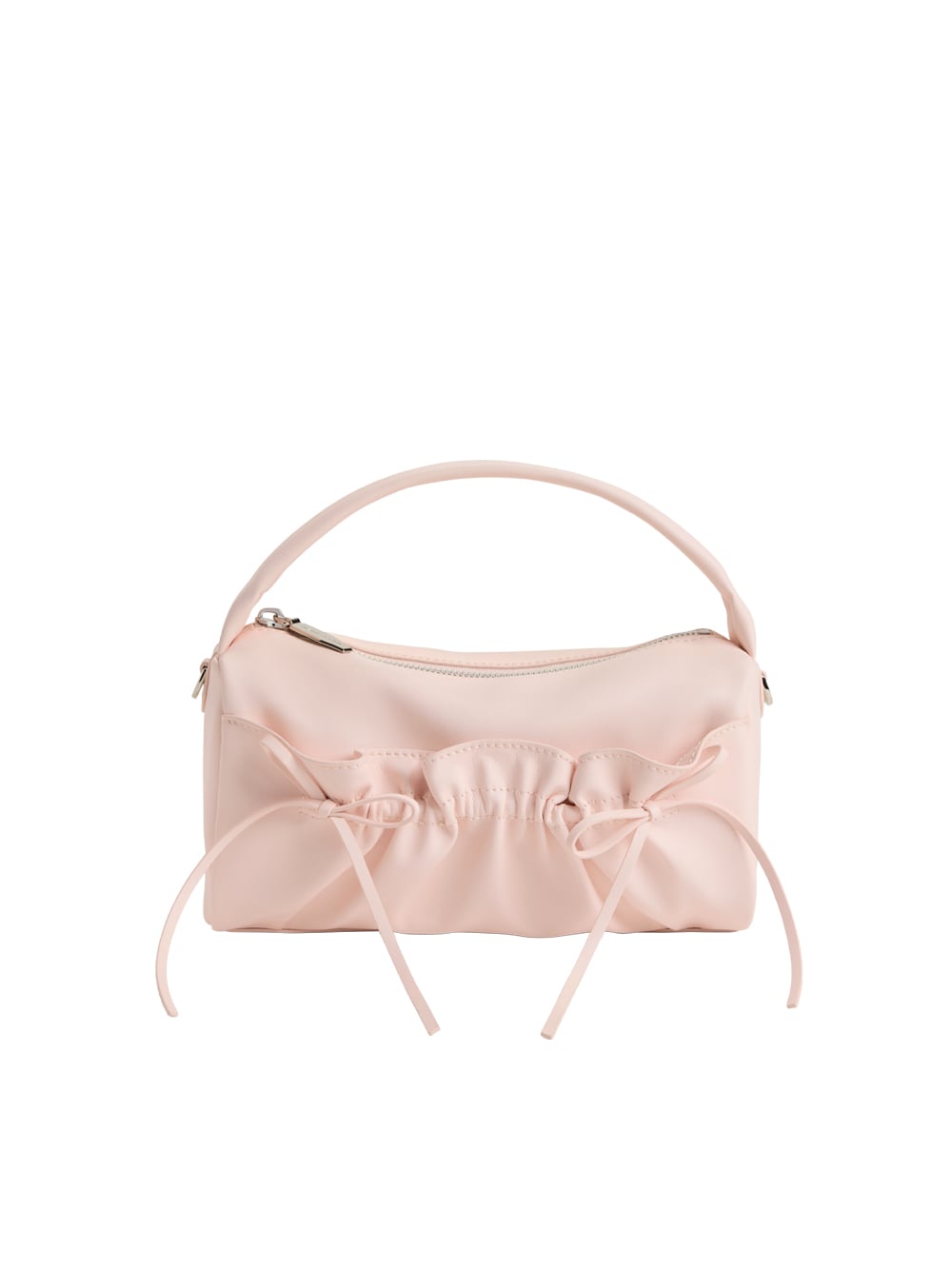 Reese Ruched Bow Top Handle Bag in soft pink - CHARLES & KEITH