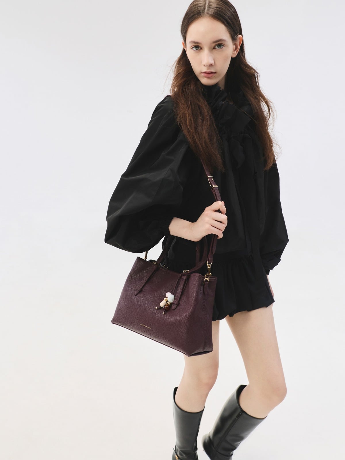 Baral 托特包 - 深紅酒莓 - CHARLES & KEITH