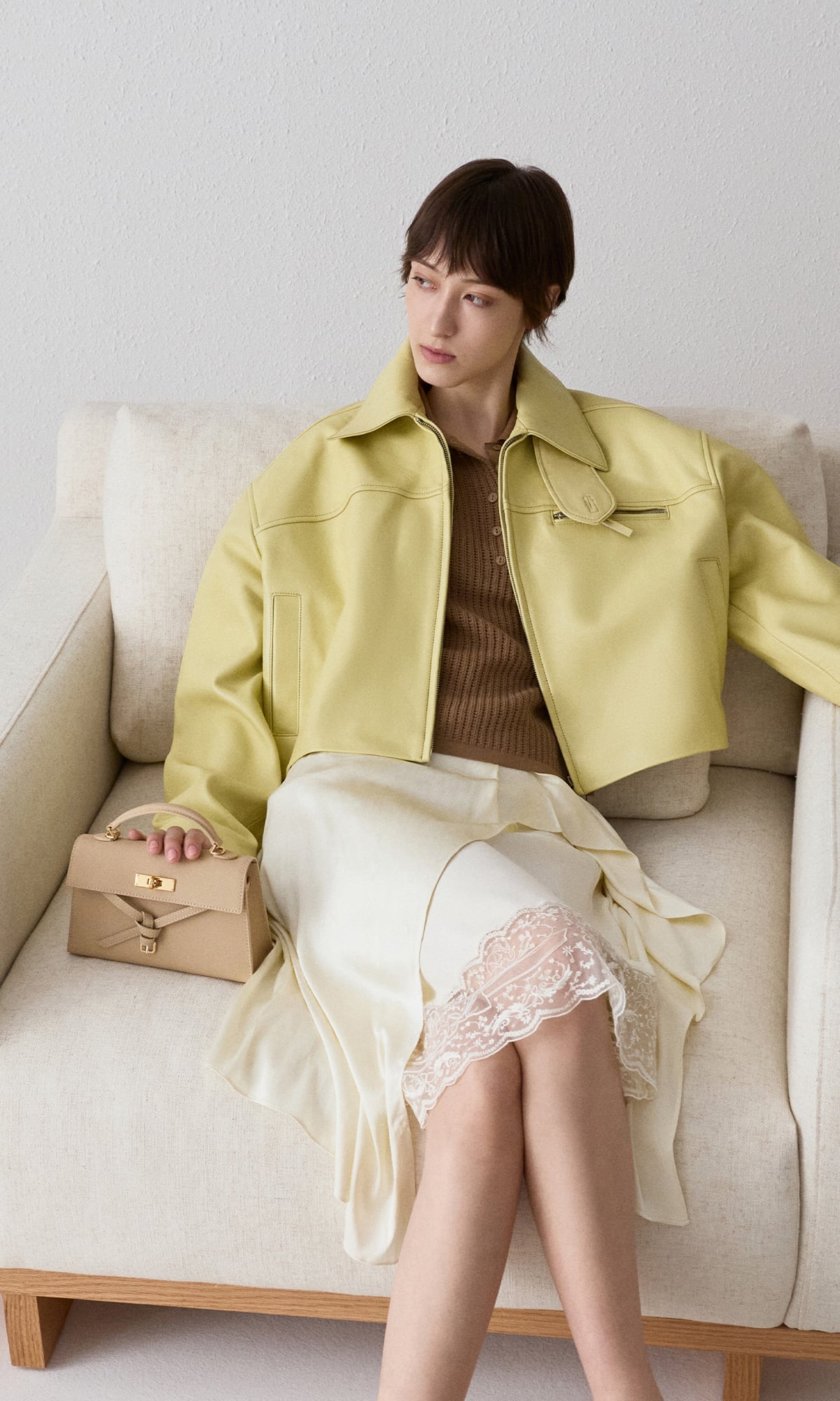 Sand Beige Tricha Knotted-Belt Top Handle Bag - CHARLES & KEITH