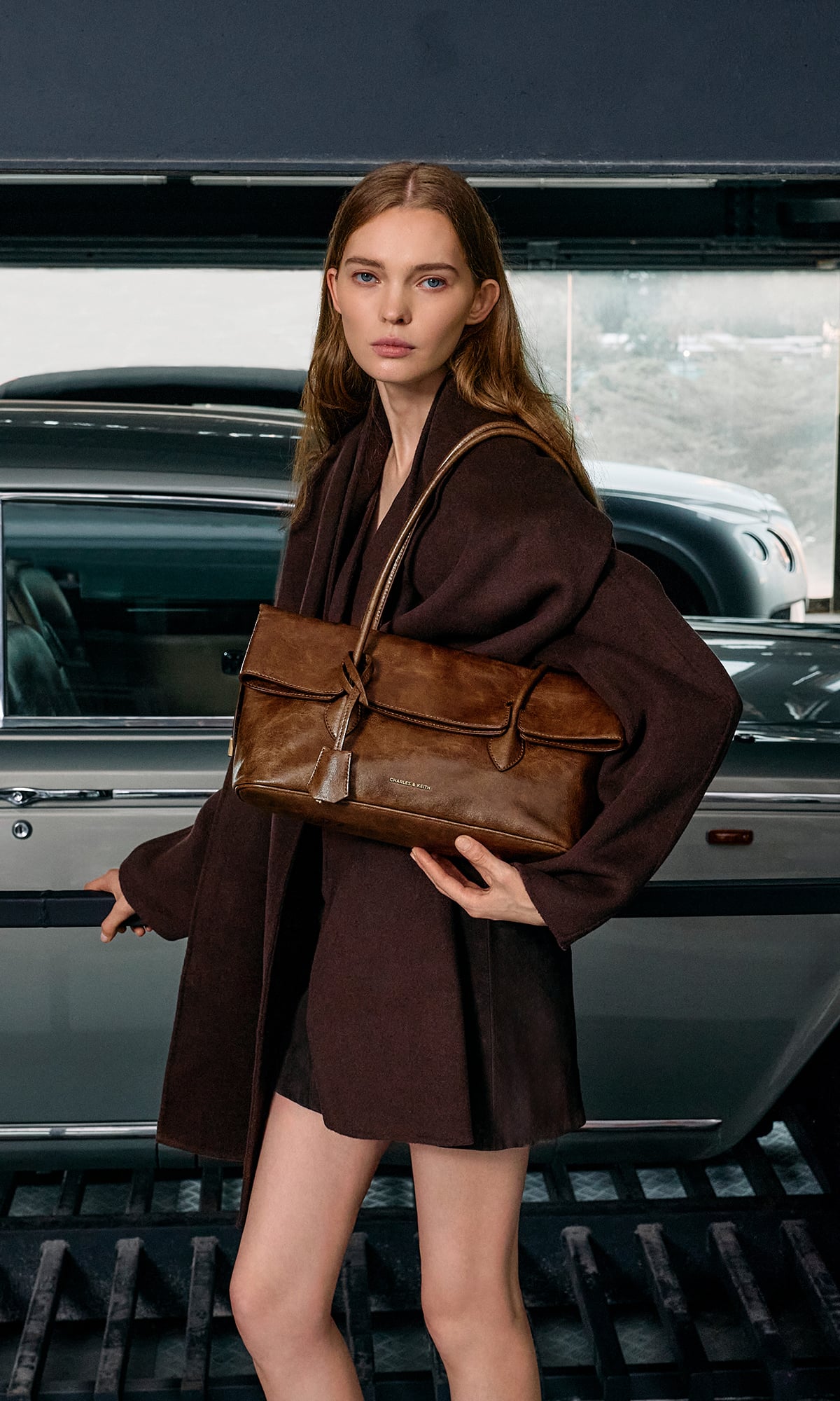Aveline Front-Flap Shoulder Bag - CHARLES & KEITH