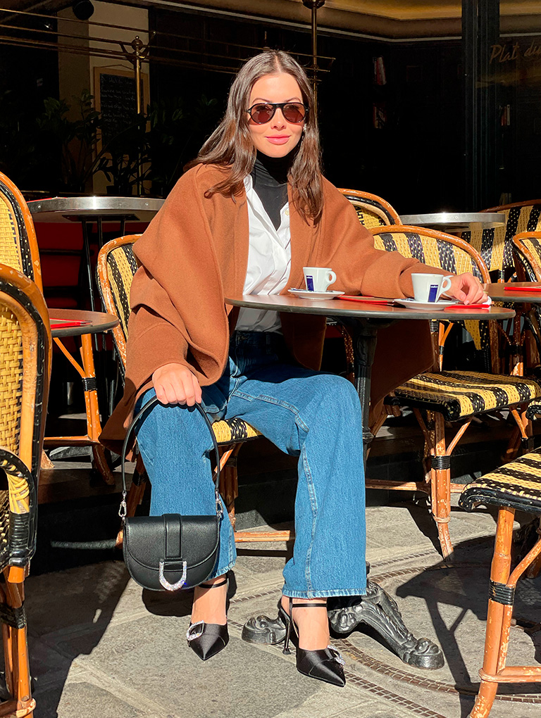 CHARLES & KEITH - As seen on Kat Collings. Shop now: Gabine saddle bag -   Gabine buckled leather mule pumps 