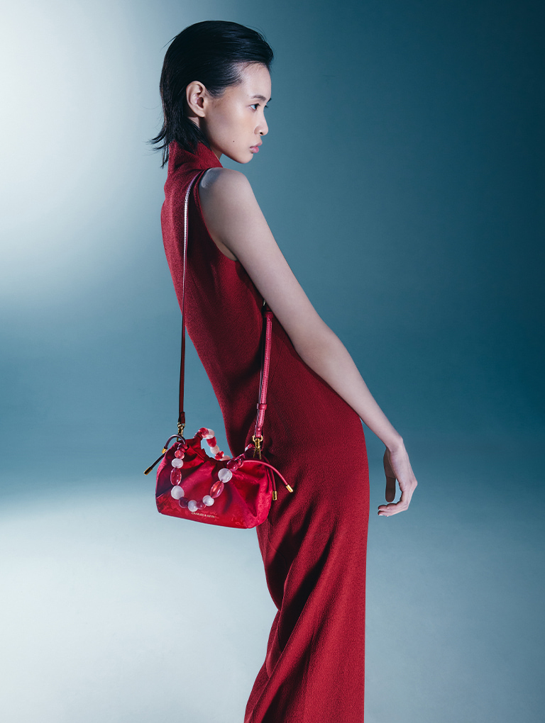 Women’s Aviary Jacquard beaded-handle bag - CHARLES & KEITH