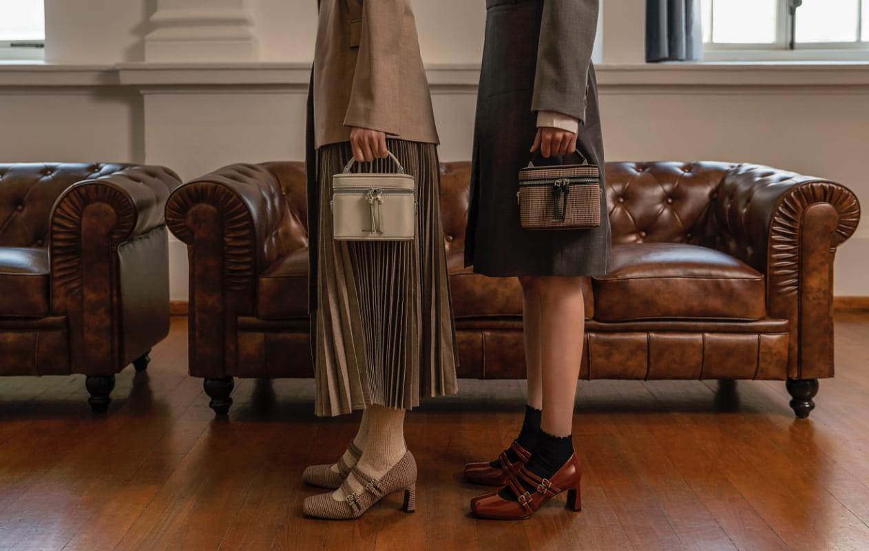 Women’s two-way zip box bag and check print two-way zip box bag – CHARLES & KEITH