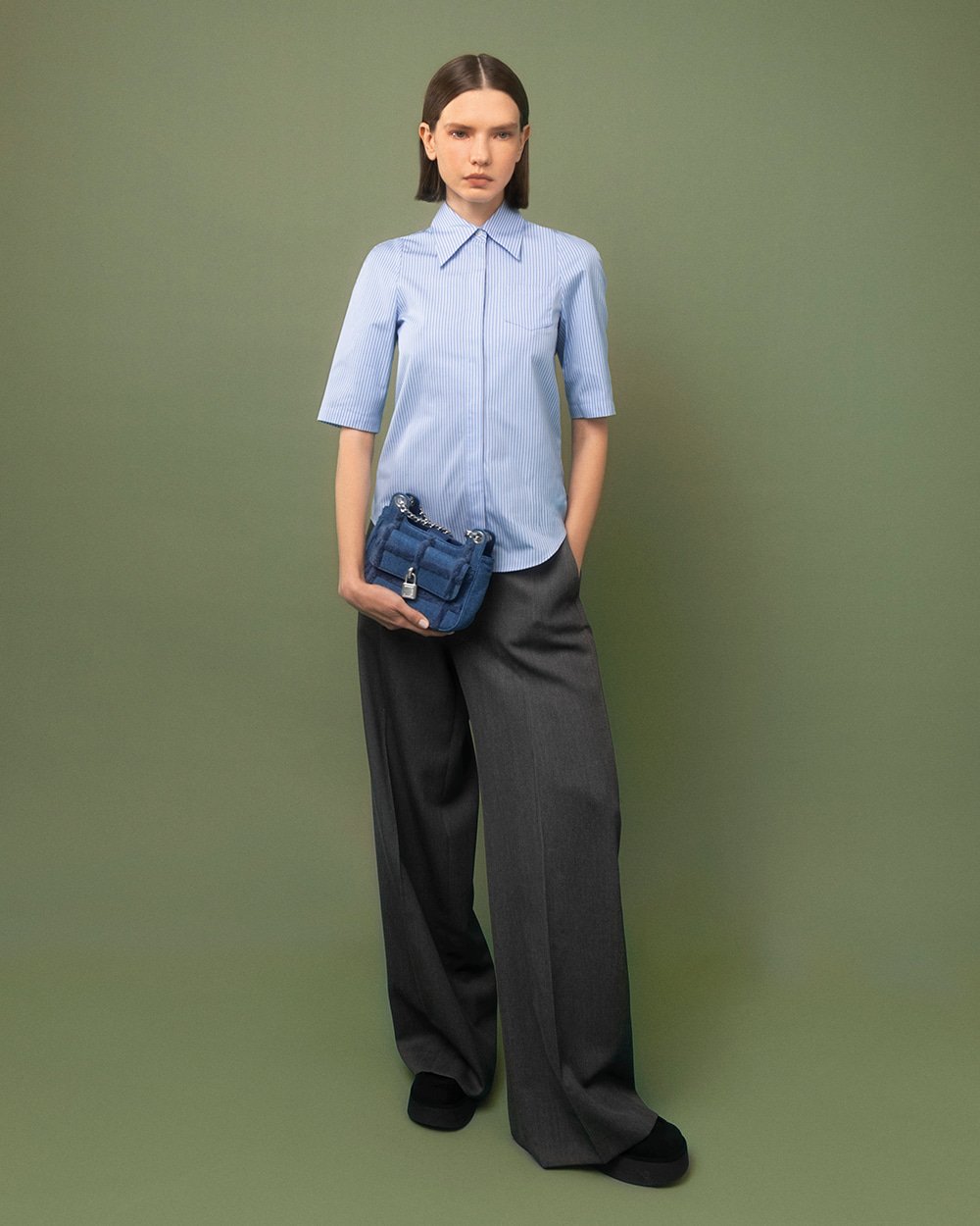 Women's Le Cagole Small Shoulder Bag Denim With Rhinestones in Blue |  Balenciaga US