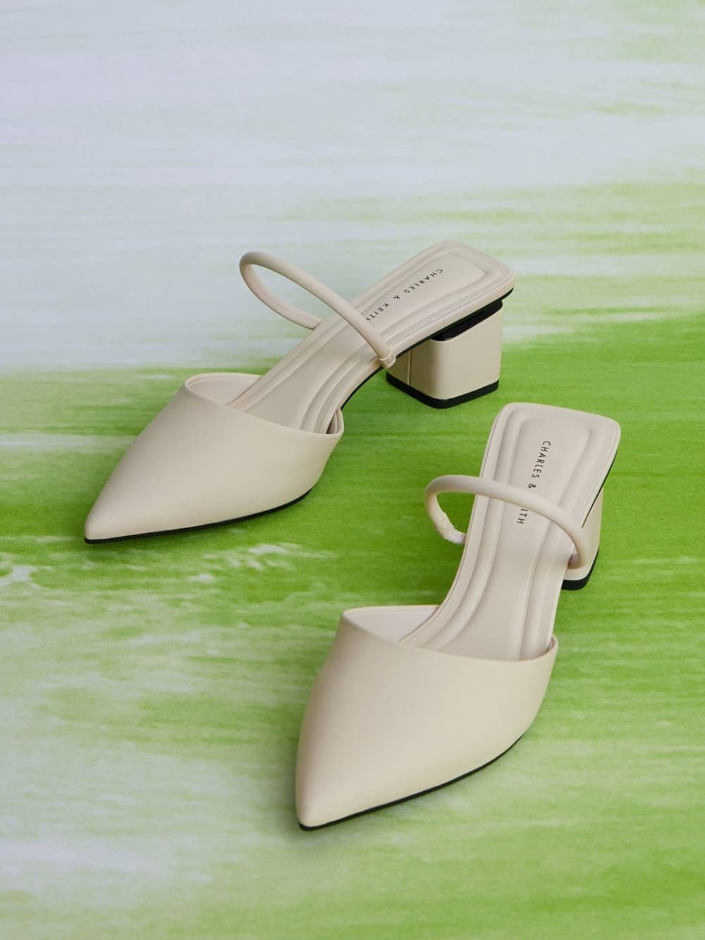 Women's chalk block heel mules - CHARLES & KEITH