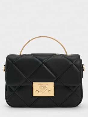 CHARLES & KEITH バッグ 美品 Summer 2024 | 520 Day: Quilted Box Top Handle Bag - CHARLES
