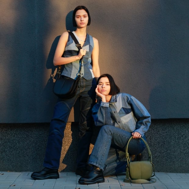 Women’s Luna knotted handle shoulder bag and Nola slip-on ankle boots, as seen on Anna and Sonia Kuprienko – CHARLES & KEITH