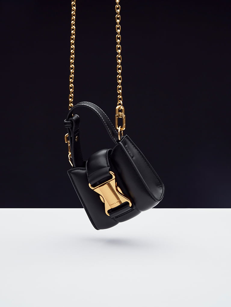 Women’s Ivy top handle mini bag in black - CHARLES & KEITH
