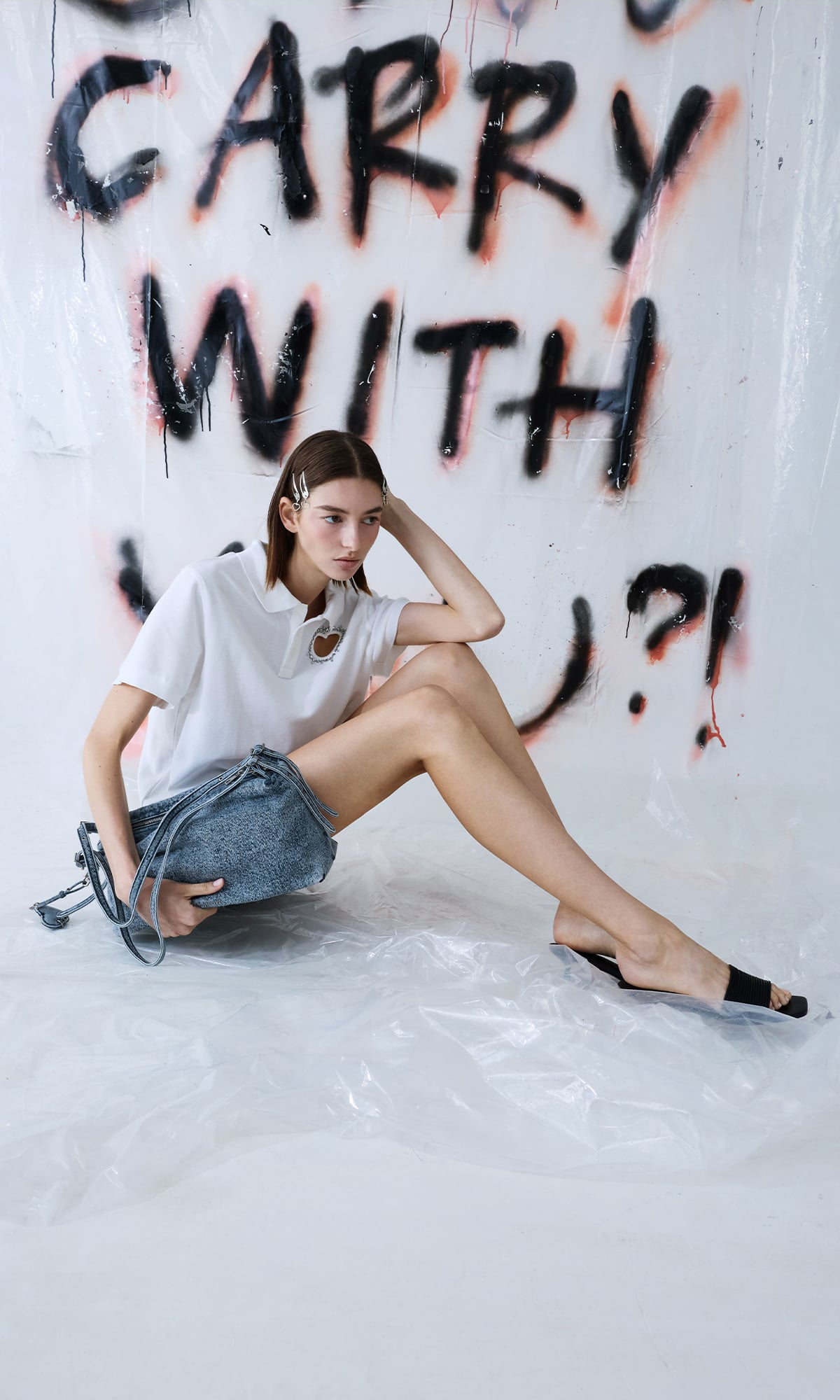 Rey 丹寧肩背包 - 單寧藍- CHARLES & KEITH