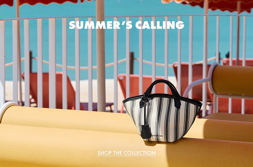 Noir Mini Ivanna Canvas Striped Tote Bag - Charles & Keith