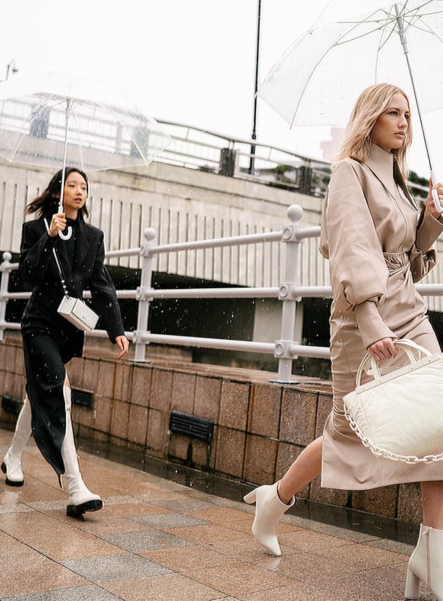 石灰白尖頭圓柱跟短靴、厚底膝上靴 – CHARLES & KEITH