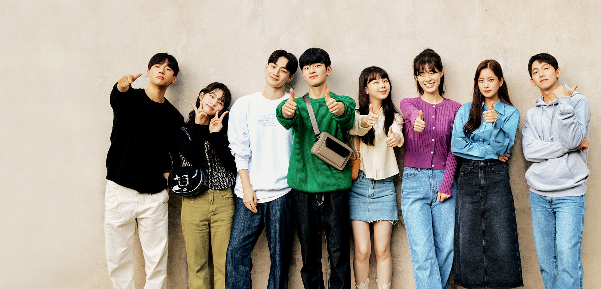 An image of the cast of ‘MBTI Love’, an original, shoppable K-drama series by CHARLES & KEITH and popular YouTube channel  Dingo Story  - CHARLES & KEITH