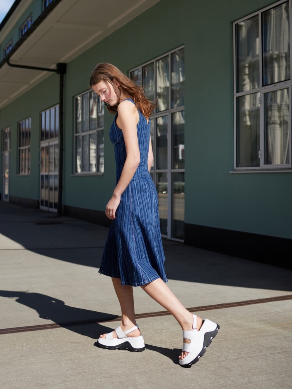 Women’s dark brown, black, multicoloured Gabine leather espadrille sandals and blue Gabine denim espadrille sandals - CHARLES & KEITH