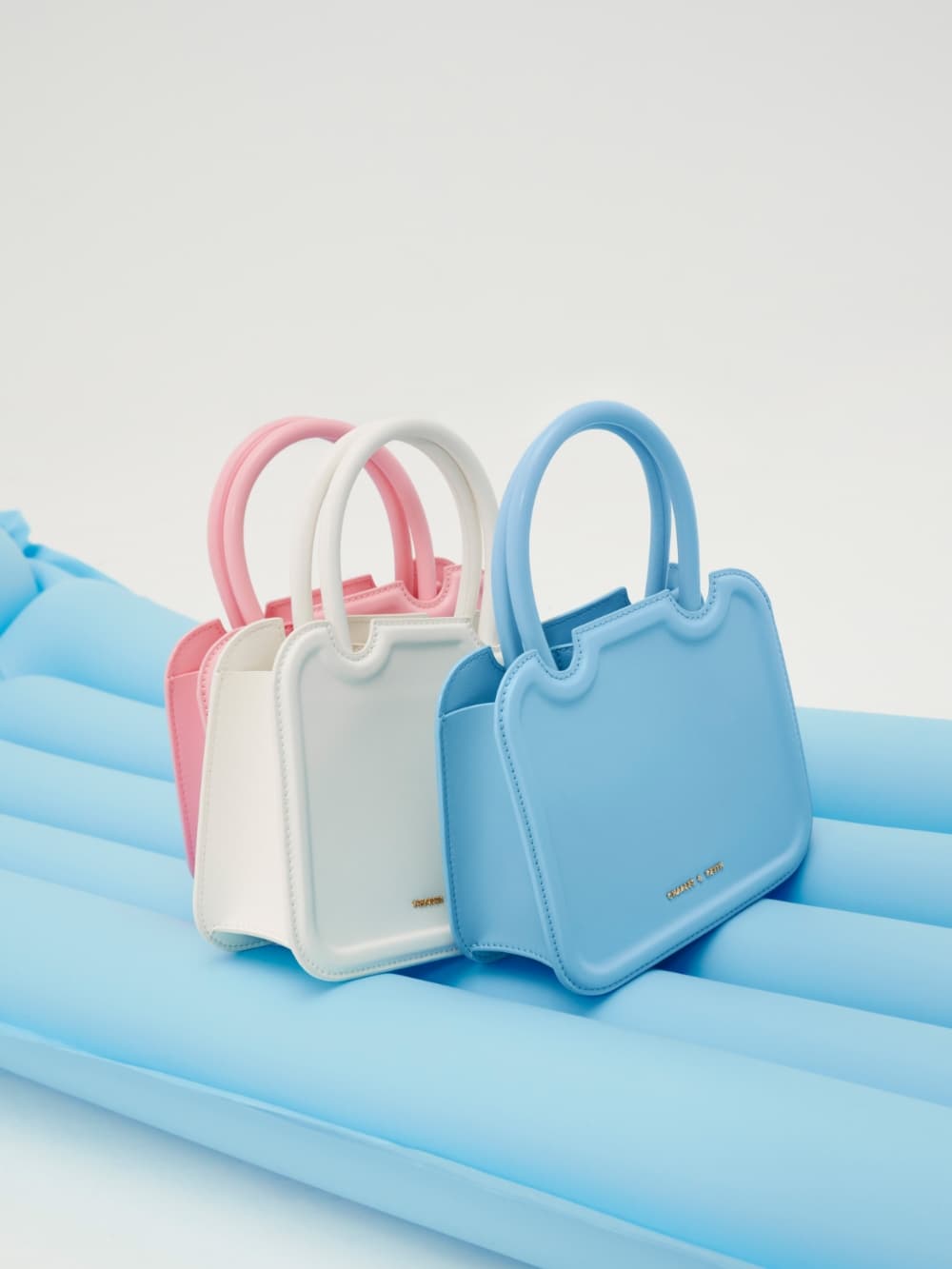 Women’s light blue Perline sculptural tote bag - CHARLES & KEITH