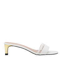 CLEAR STRAP KITTEN SLIDE HEELS