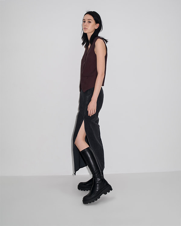 Women’s Black Indra Knee-High Boots - CHARLES & KEITH