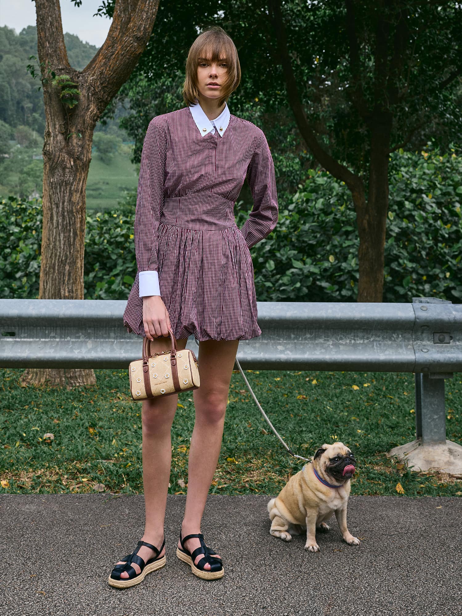 編織厚底涼鞋 - CHARLES & KEITH