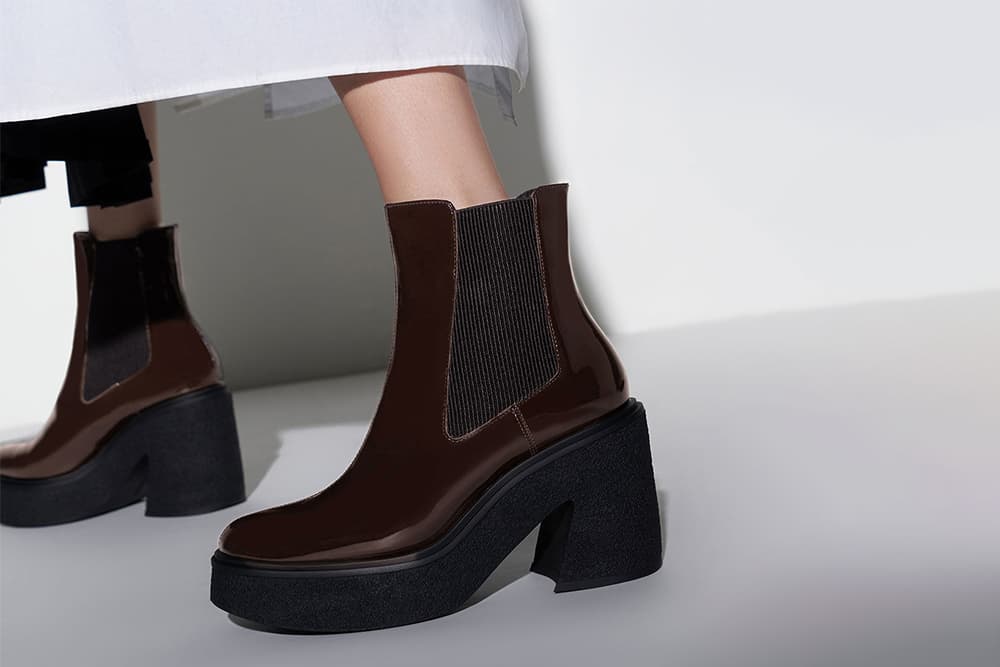 Textured Block Heel Ankle Boots, Black Textured