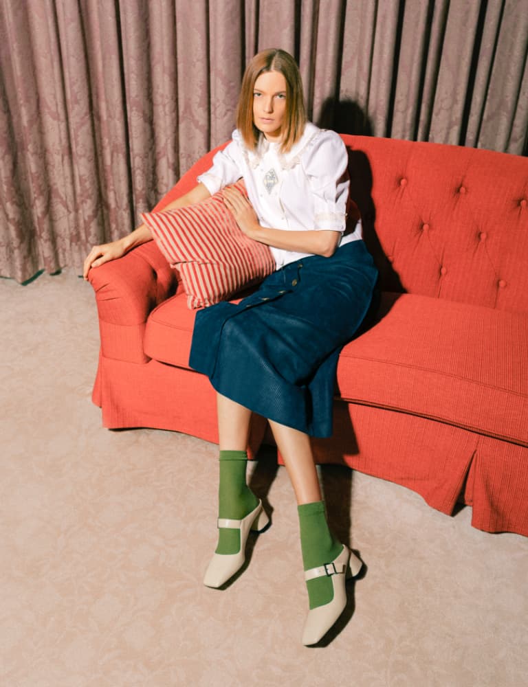 Women’s Mary Jane block heel mules in chalk – CHARLES & KEITH
