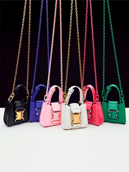 Ivy Top Handle Mini Bag, Cobalt, Cream, Pink, Red, Green, Black