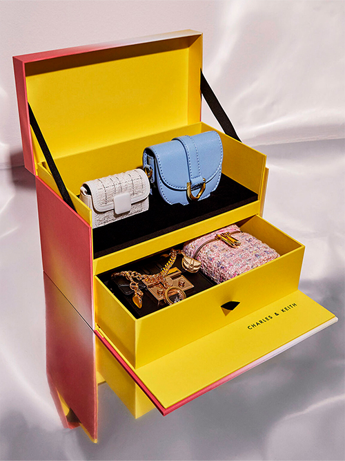 Gift Set: Tweed Shoulder Bag & Card Holder, Pink