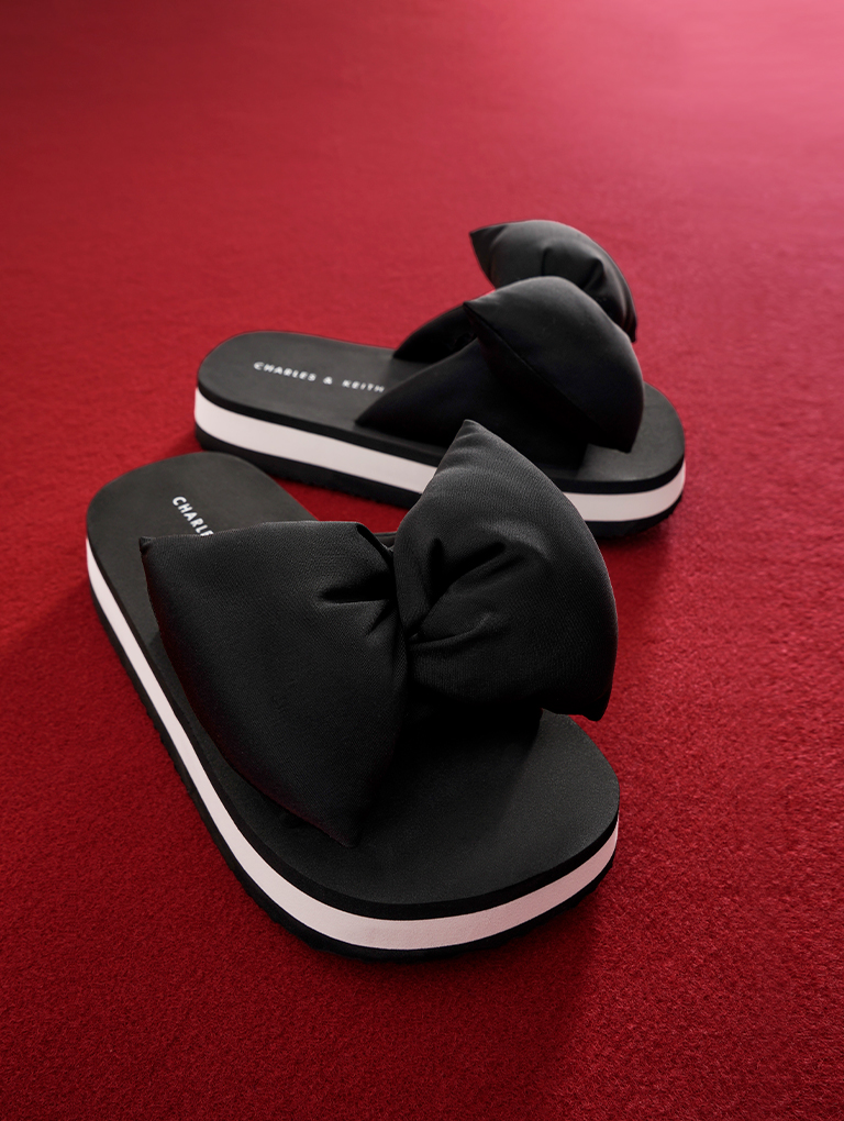Women’s puffy bow slides - CHARLES & KEITH