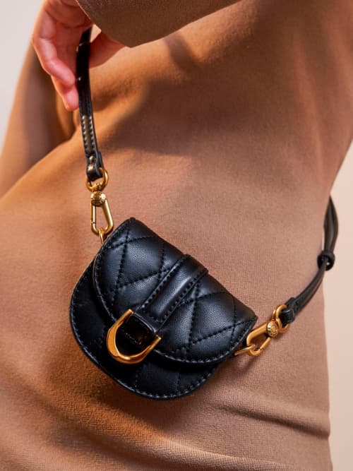 mini gabine quilted saddle bag