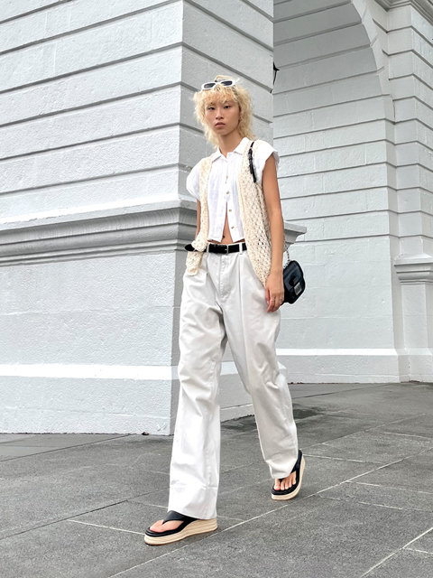 Women’s Charlot chain strap bag and espadrille thong sandals, as seen on Jessica Goh - CHARLES & KEITH