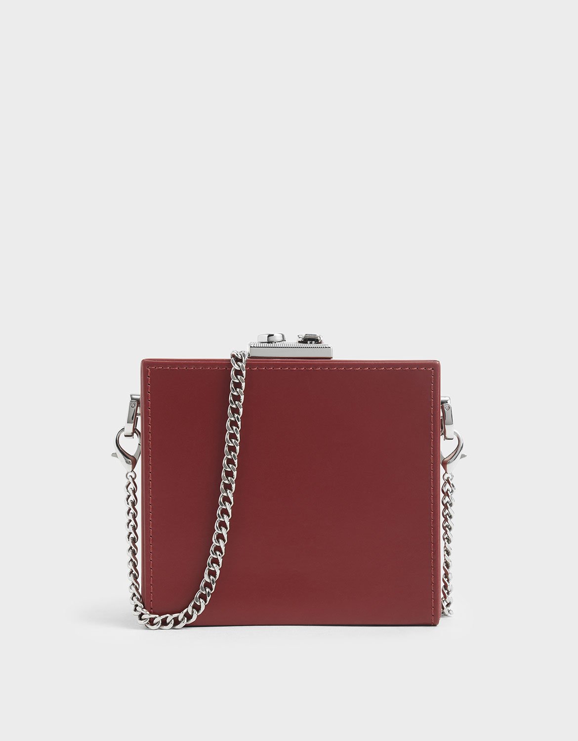 Women’s red boxed leather mini square pouch – CHARLES & KEITH