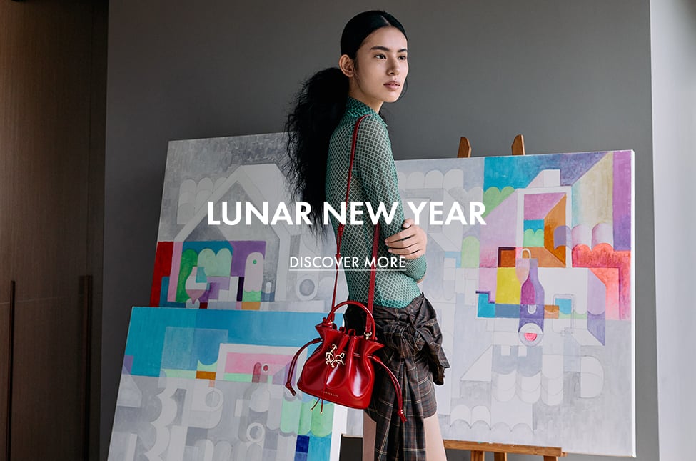 Red Sammie Horse-Motif Drawstring Bucket Bag - CHARLES & KEITH