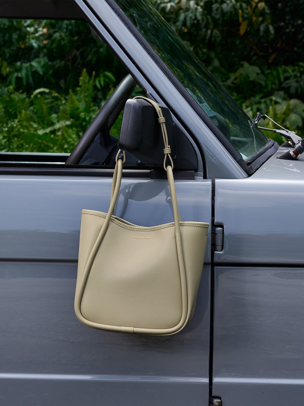 Pale Olive Mini Lyla Tubular Tote Bag - CHARLES & KEITH
