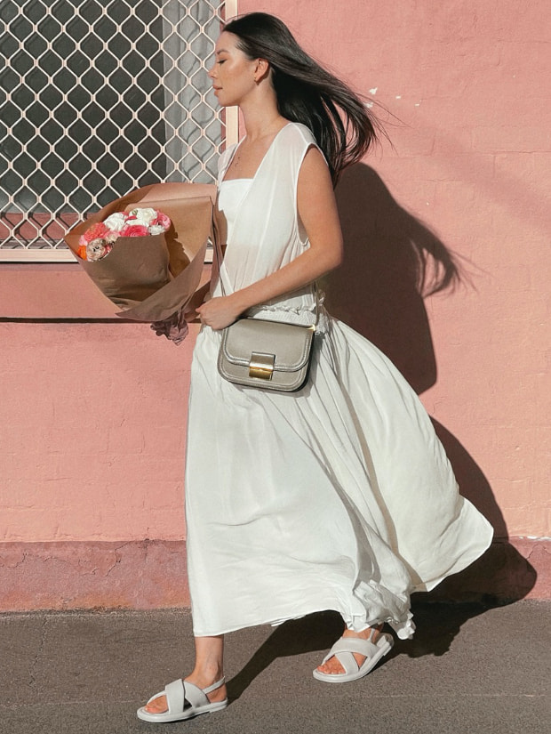 Women’s Lucile flat calf boots and Charlot crossbody bag, as seen on Tara Whiteman - CHARLES & KEITH