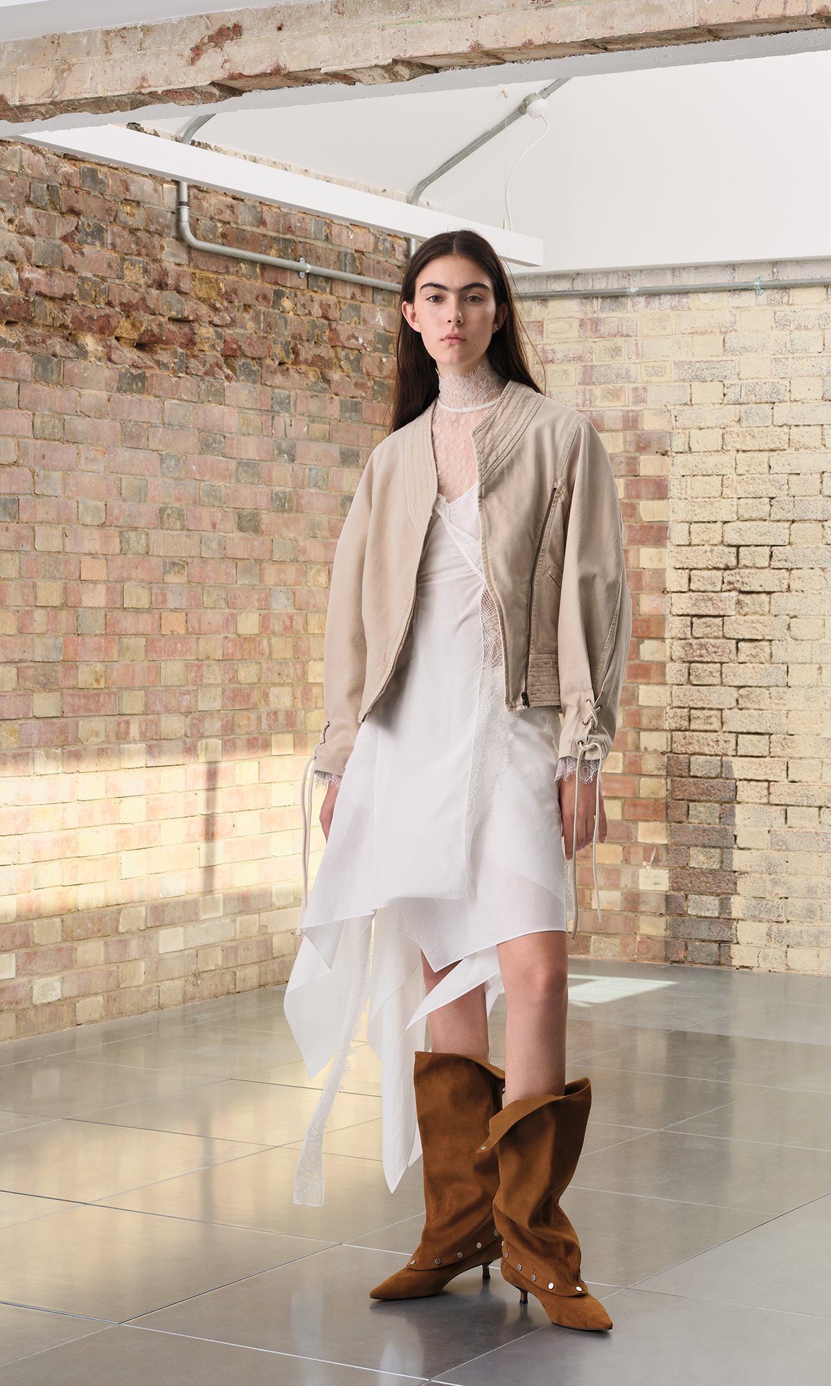 Sienna Brown Sianna Recycled Suede Bowling Bag, Brown Gael Faux Suede Studded Convertible Kitten-Heel Knee-High Boots - CHARLES & KEITH