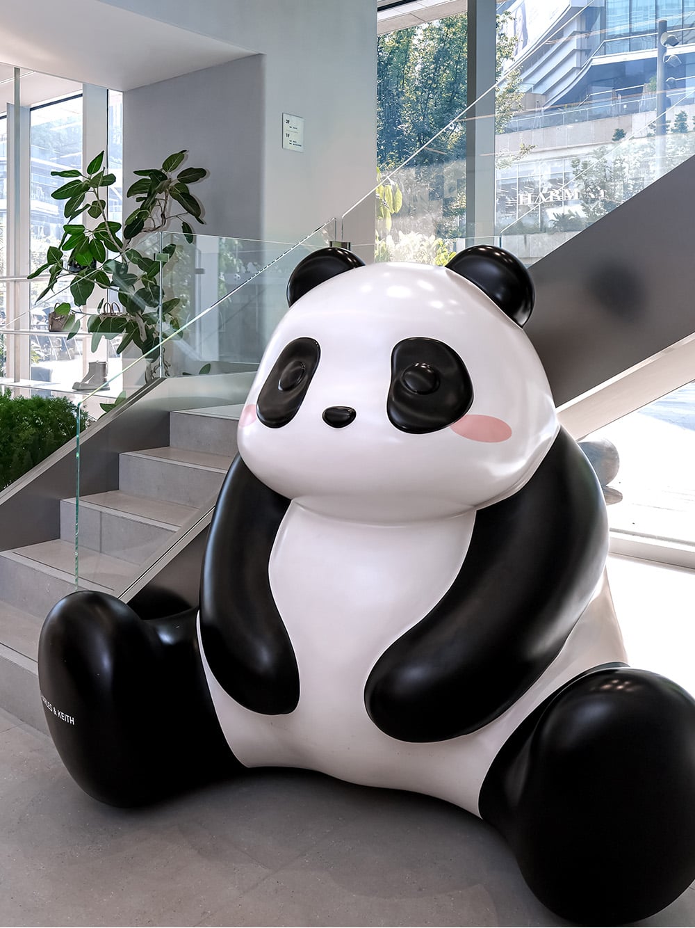 Panda sculpture at the CHARLES & KEITH flagship store in Chengdu, China