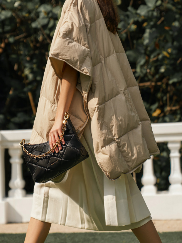 蓬鬆菱格鍊條包 - CHARLES & KEITH