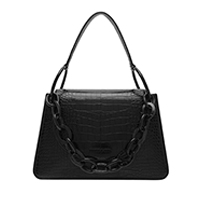 CROC EFFECT CHUNKY CHAIN LINK SHOULDER BAG