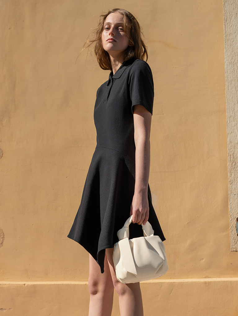 Women’s Toni knotted ruched bag in chalk - CHARLES & KEITH