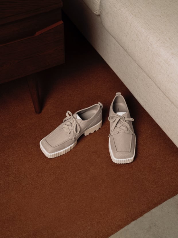 Women’s recycled polyester low-top sneakers in beige and recycled cotton low-top sneakers in cream - CHARLES & KEITH