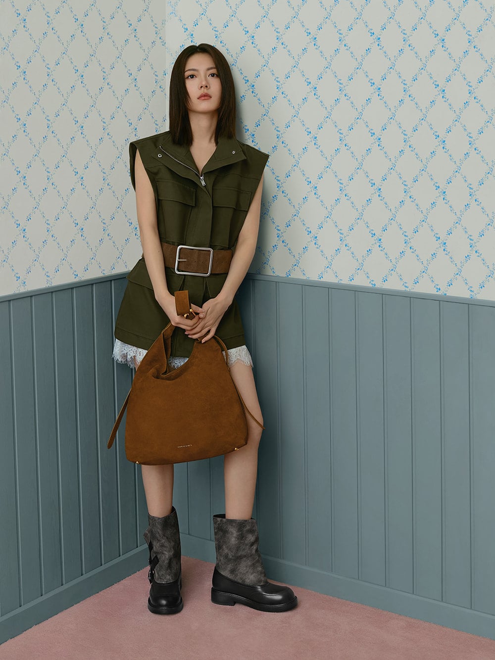 Women’s Aislin hobo bag and Aether buckled calf boots - CHARLES & KEITH