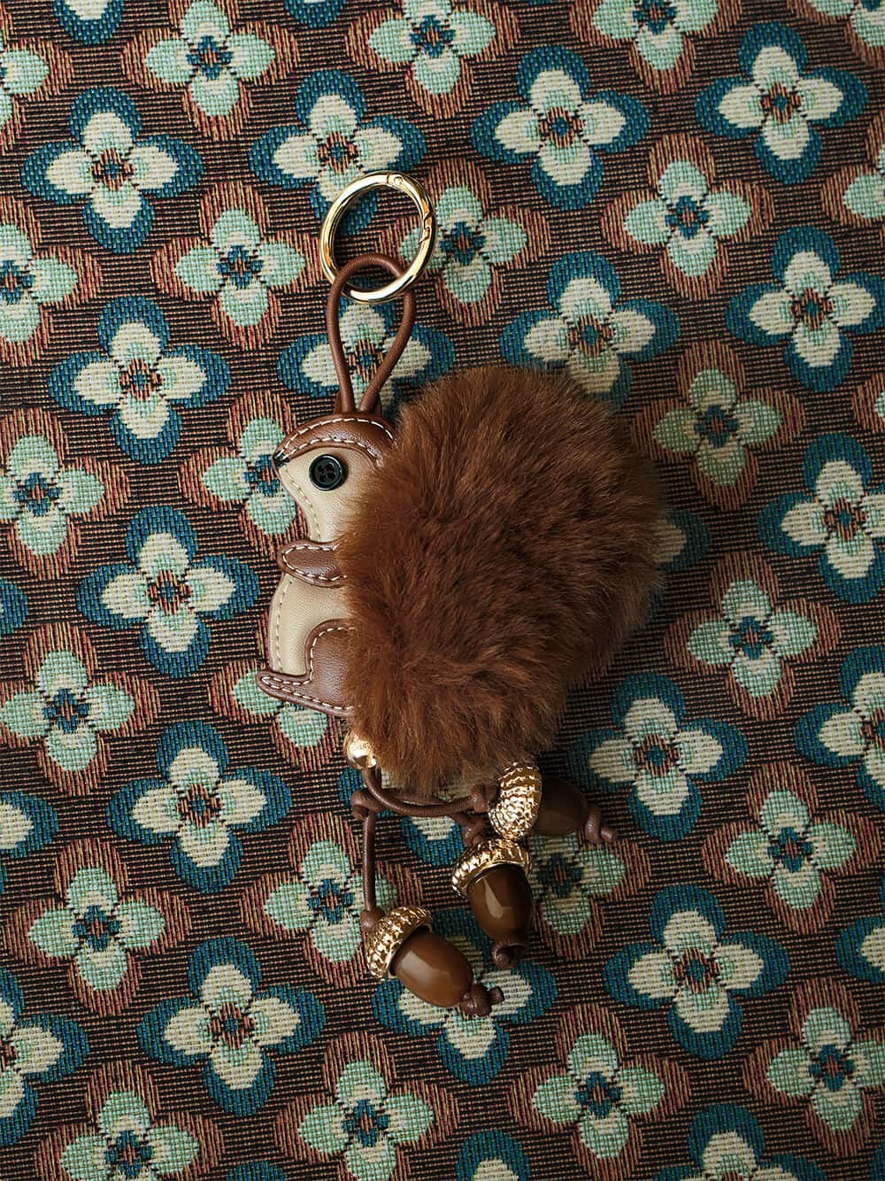 Furry Squirrel Acorn Charm in multi - CHARLES & KEITH