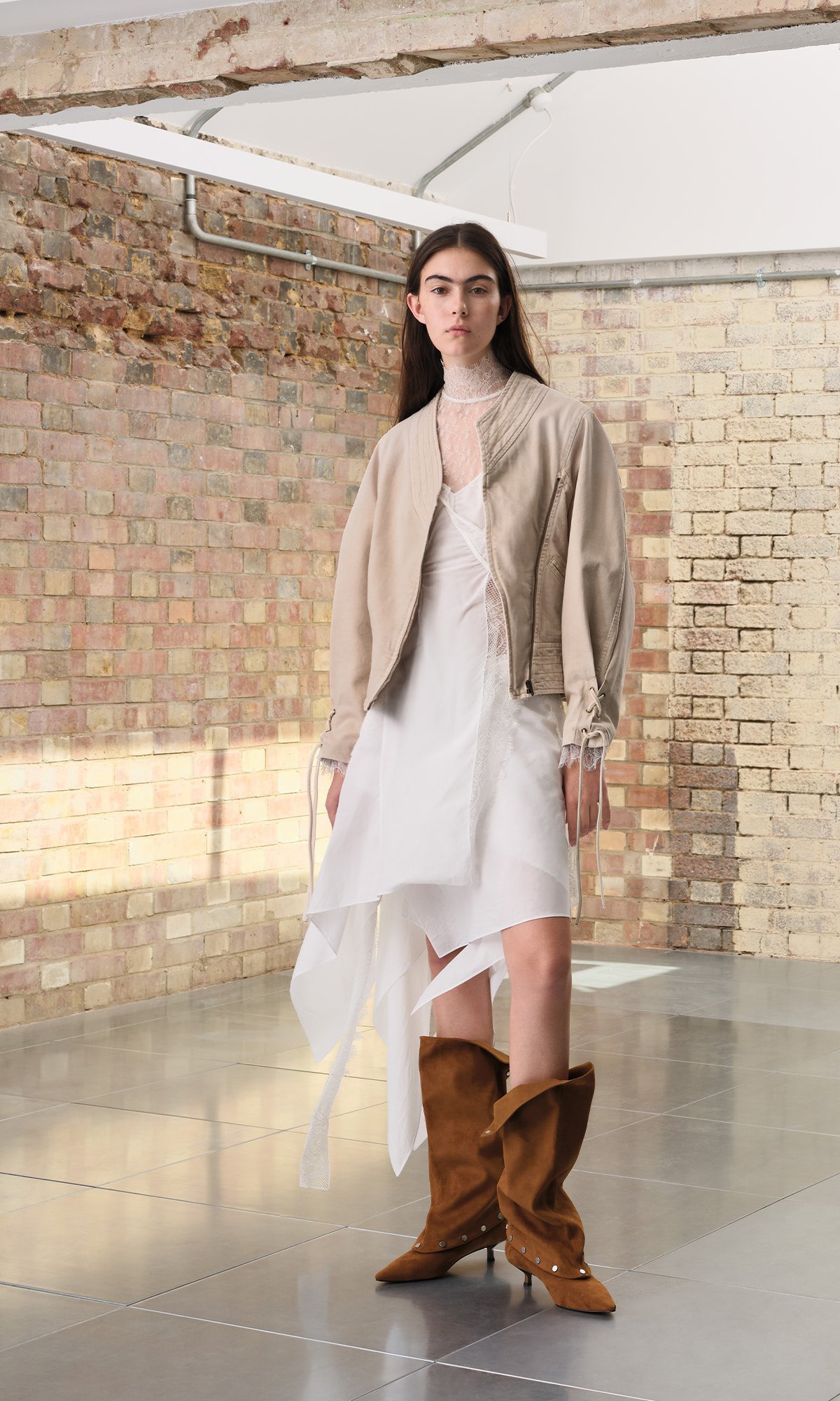 Brown Gael Faux Suede Studded Convertible Kitten-Heel Knee-High Boots, Sienna Brown Recycled Suede Bowling Bag - CHARLES & KEITH