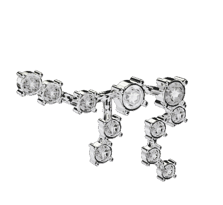 Women’s Aquarius crystal charm in silver  - CHARLES & KEITH