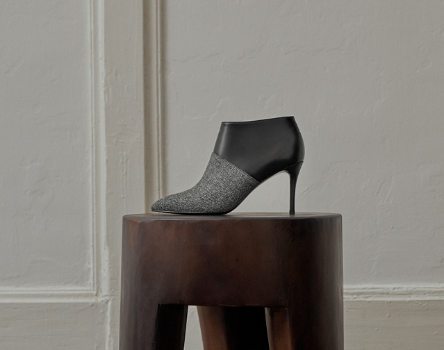 深灰色拼接細跟踝靴 Women’s woven fabric stiletto ankle boots in dark grey – CHARLES & KEITH