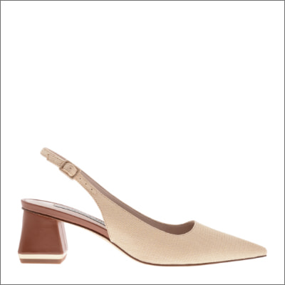 RAFFIA METALLIC ACCENT SLINGBACK PUMPS