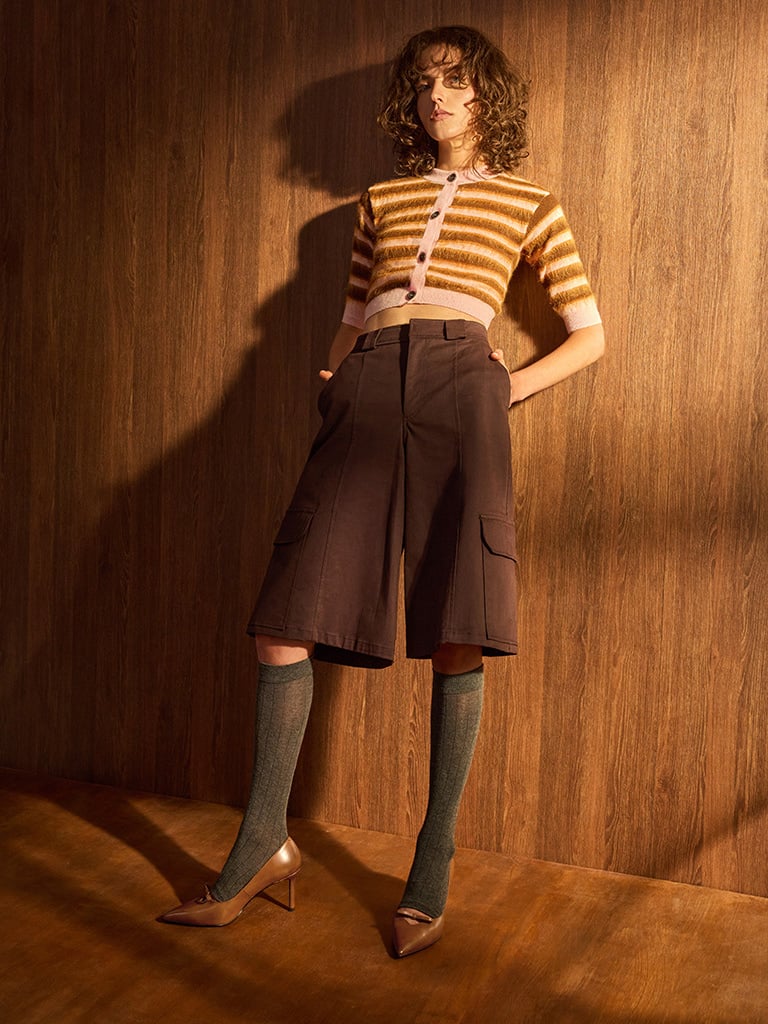 Bow Pointed-Toe Stiletto-Heel Pumps in tan - CHARLES & KEITH