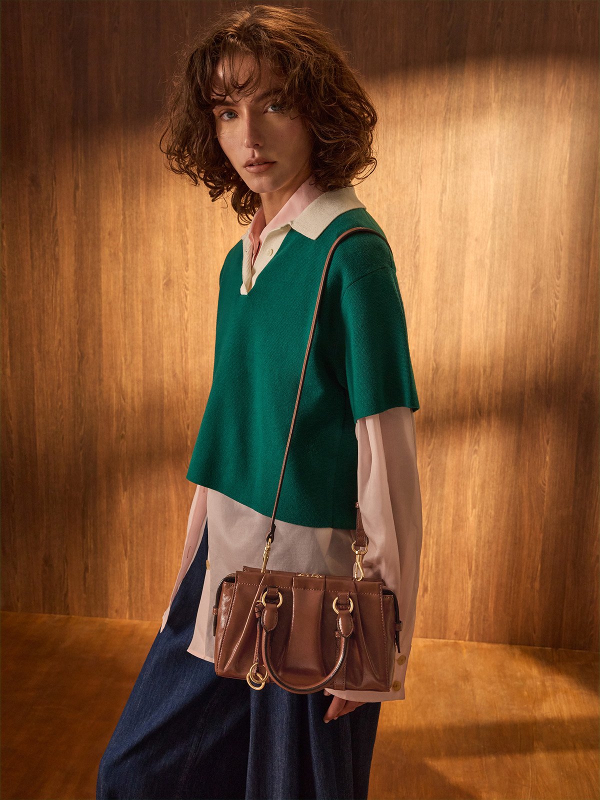 Black Janie Pearl-Embellished Quilted Shoulder Bag- CHARLES & KEITH