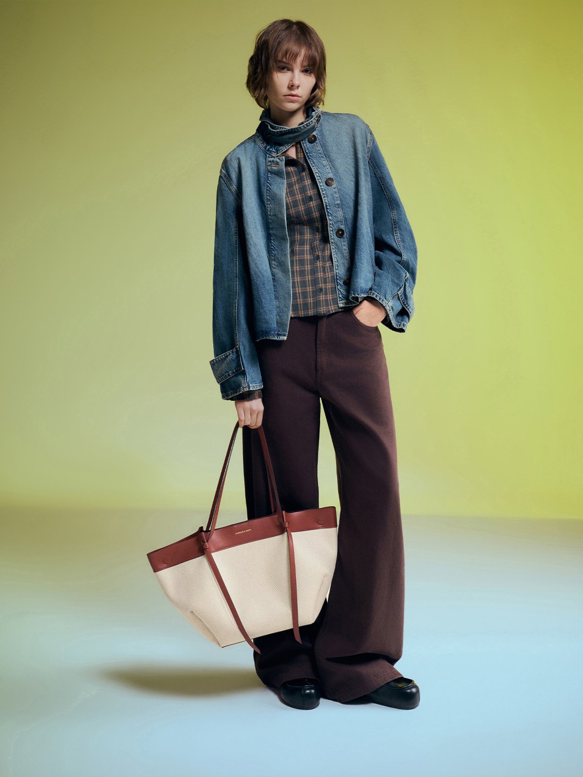 Brick XL Calla Canvas Tote Bag - CHARLES & KEITH